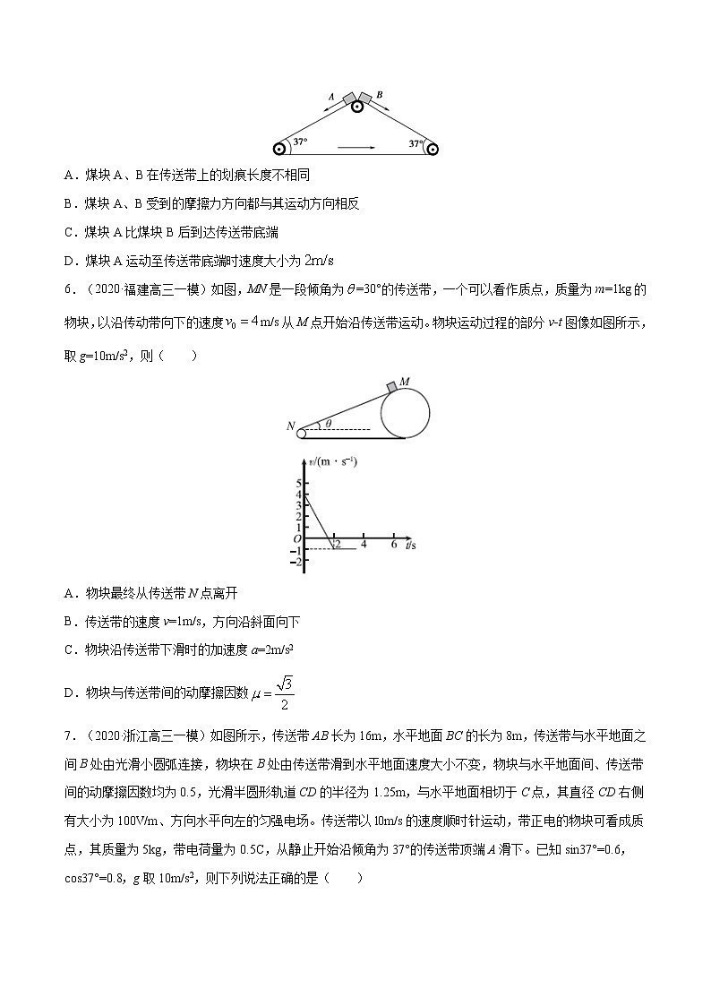 专题6 传送带类问题 高考物理必刷题专项训练(原卷版)第3页