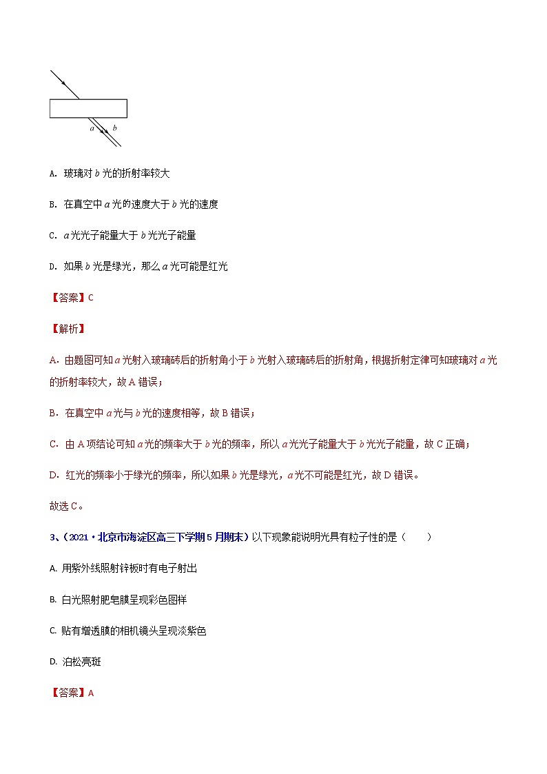 专题35 光学(二)-2021年高考高三下学期5月模拟物理试题汇编(解析版)第2页