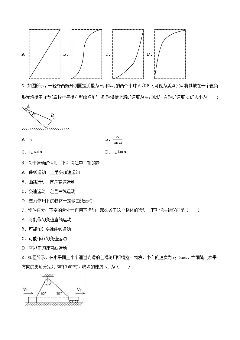 2.1運(yùn)動(dòng)的合成與分解基礎(chǔ)鞏固2021—2022學(xué)年高中物理魯科版（2019）必修第二冊(cè)練習(xí)題第2頁(yè)