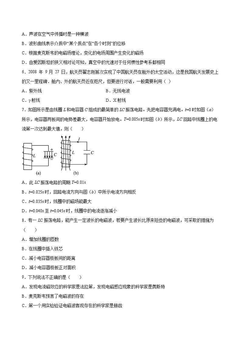 4.1电磁波的产生同步练习2021—2022学年高中物理鲁科版(2019)选择性必修第二册第2页