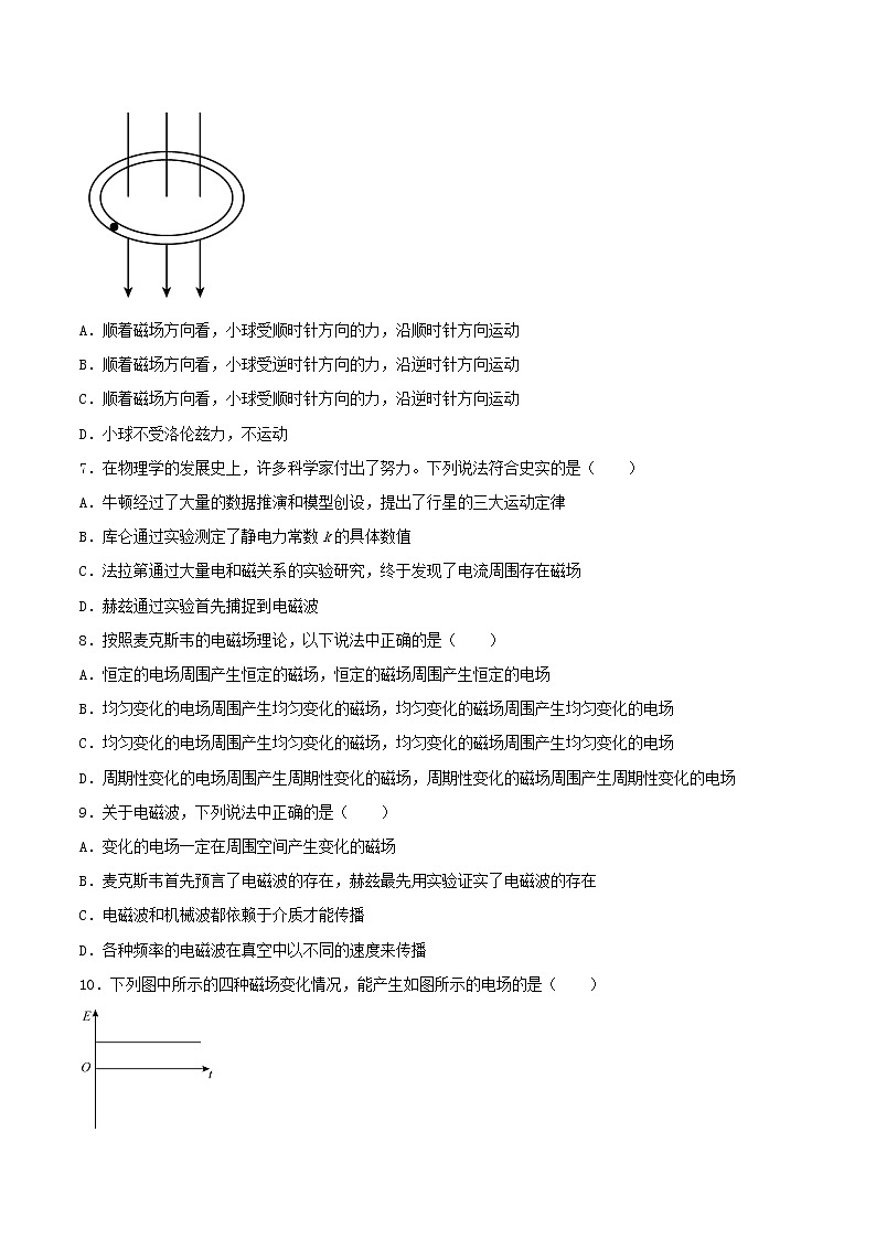 4.1麦克斯韦的电磁场理论基础巩固2021—2022学年高中物理沪教版(2019)选择性必修第二册练习题第2页