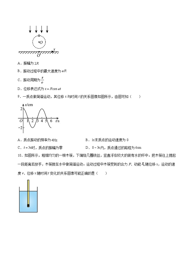 2.1簡(jiǎn)諧運(yùn)動(dòng)及其圖像同步練習(xí)2021—2022學(xué)年高中物理教科版（2019）選擇性必修第一冊(cè)第3頁(yè)