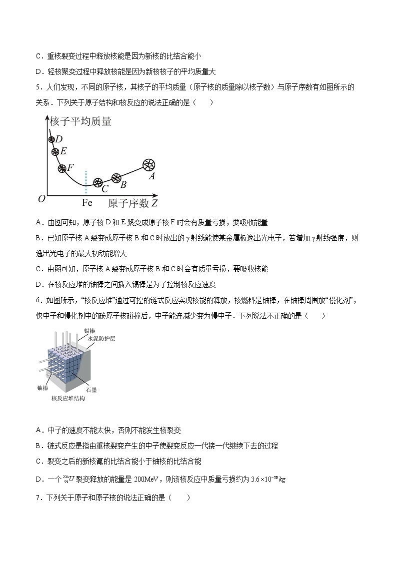 5.5核能的利用与环境保护同步练习2021—2022学年高中物理鲁科版(2019)选择性必修第三册02