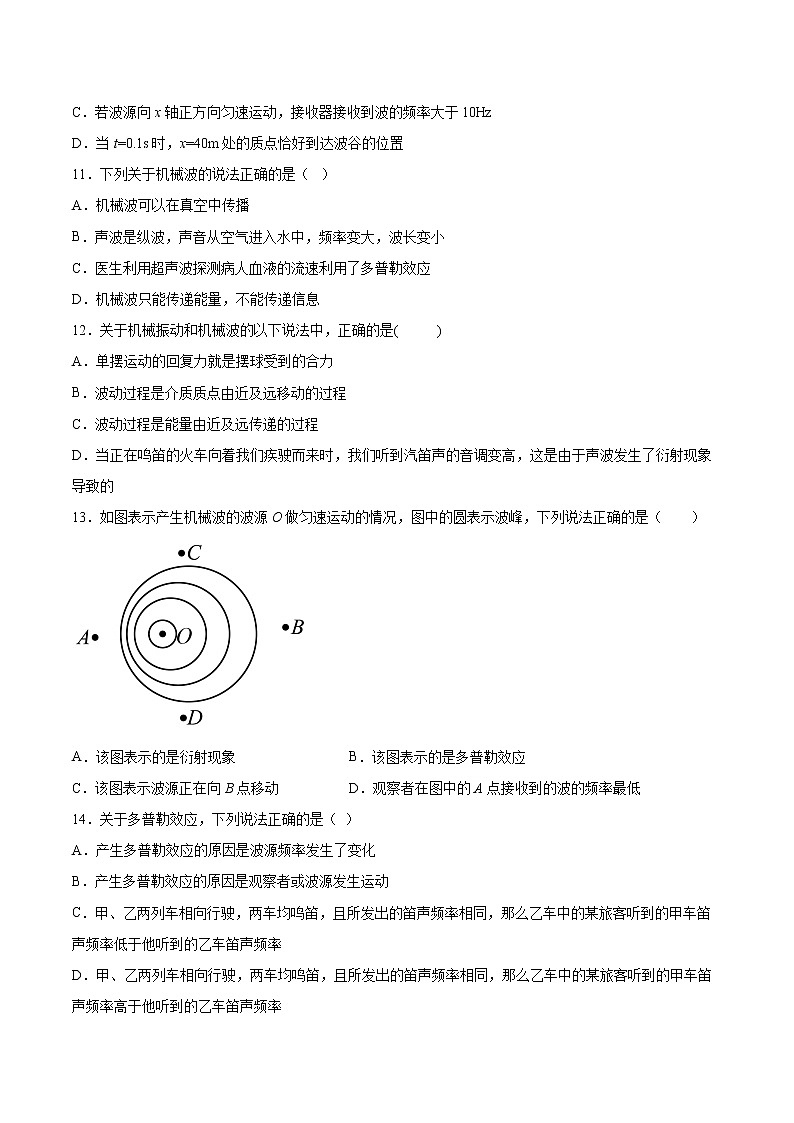 3.4多普勒效应及其应用基础巩固2021—2022学年高中物理鲁科版(2019)选择性必修第一册练习题第3页