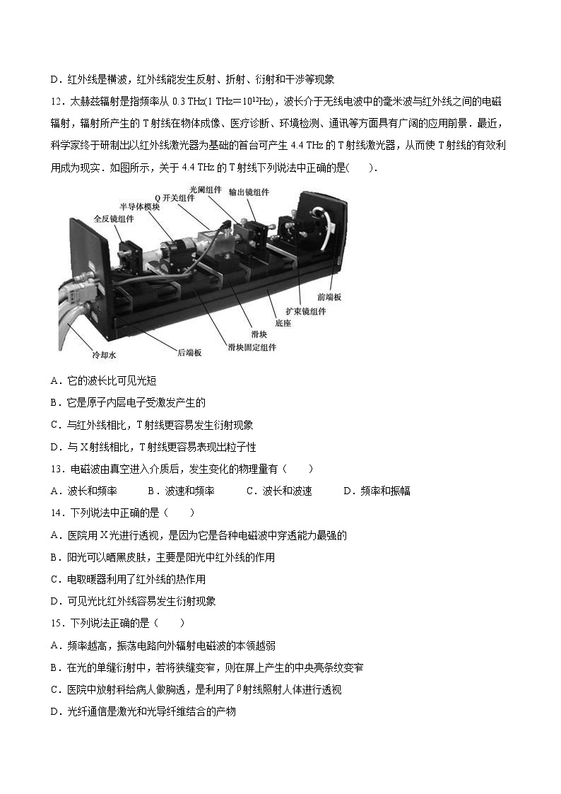 4.4电磁波谱专题复习2021—2022学年高中物理人教版（2019）选择性必修第二册03