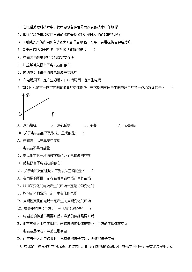4.2电磁场与电磁波专题复习2021—2022学年高中物理人教版(2019)选择性必修第二册第2页