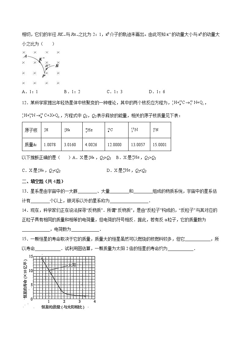 5.5“基本”粒子同步练习2021—2022学年高中物理人教版(2019)选择性必修第三册第3页