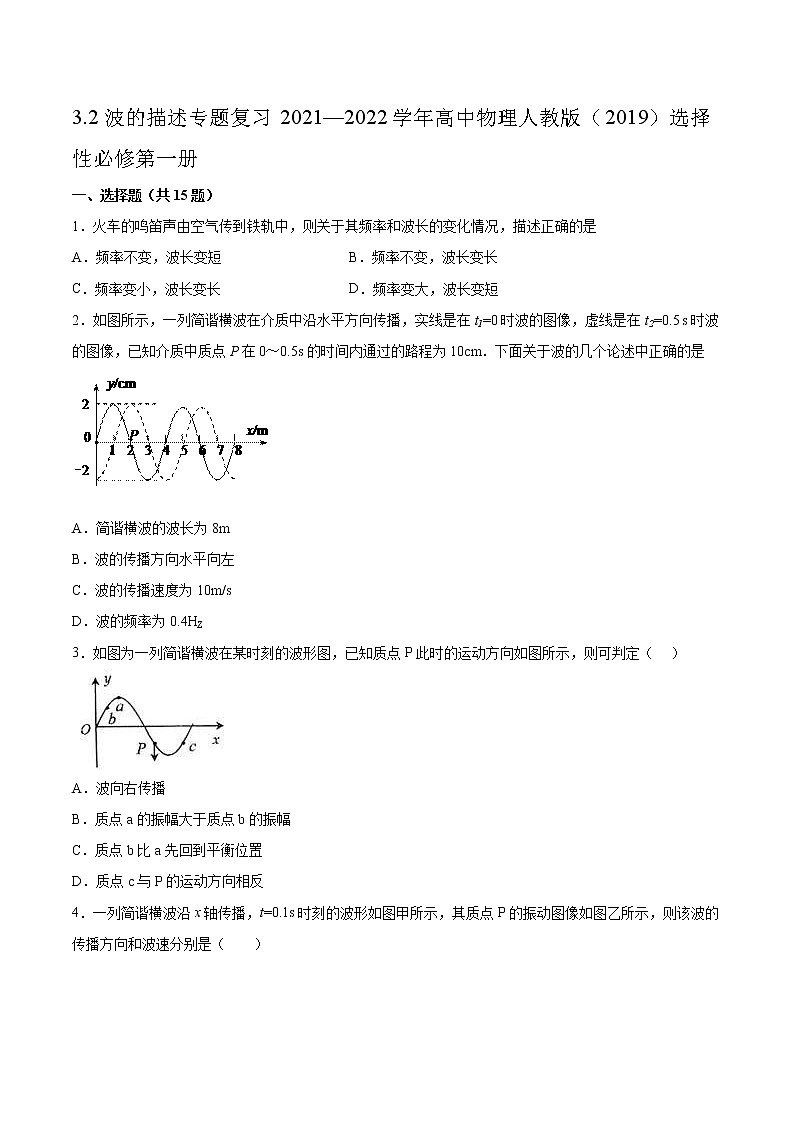 3.2波的描述专题复习2021—2022学年高中物理人教版(2019)选择性必修第一册第1页