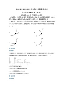 2021安康白河高級(jí)中學(xué)高一下學(xué)期期中考試物理含答案