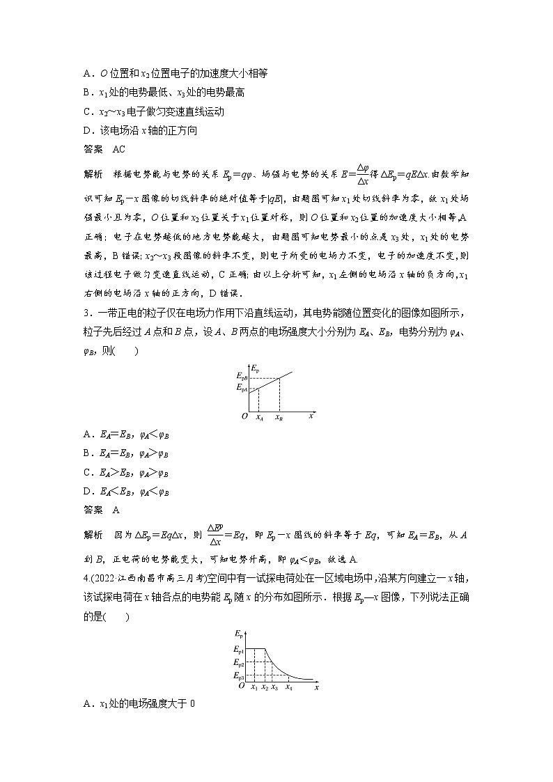 2023届高考物理加练必刷题(新高考版)第八章 微专题55 电场中的图像问题【解析版】第2页
