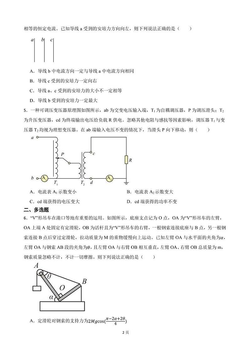 2022届湖南省邵东一中三湘名校教育联盟高三下学期3月大联考物理试卷(PDF版)第2页