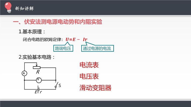 物理必修3 实验:电池电动势和内阻的测量课件PPT05