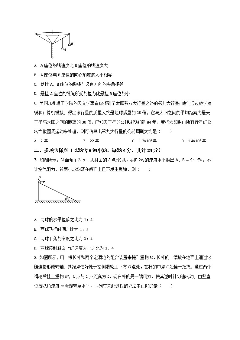2022成都实验外国语学校高一下学期第一次阶段性考试物理试题含答案第2页