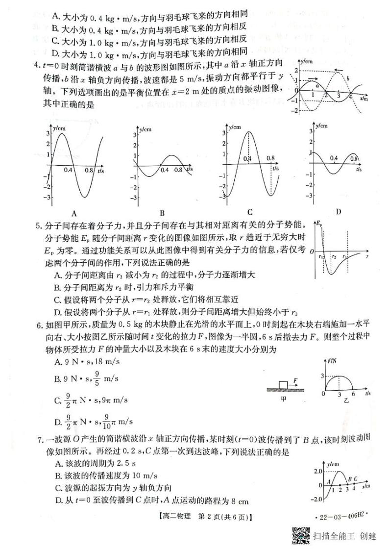 2022黄冈部分重点中学高二下学期期中考试物理PDF版含答案02