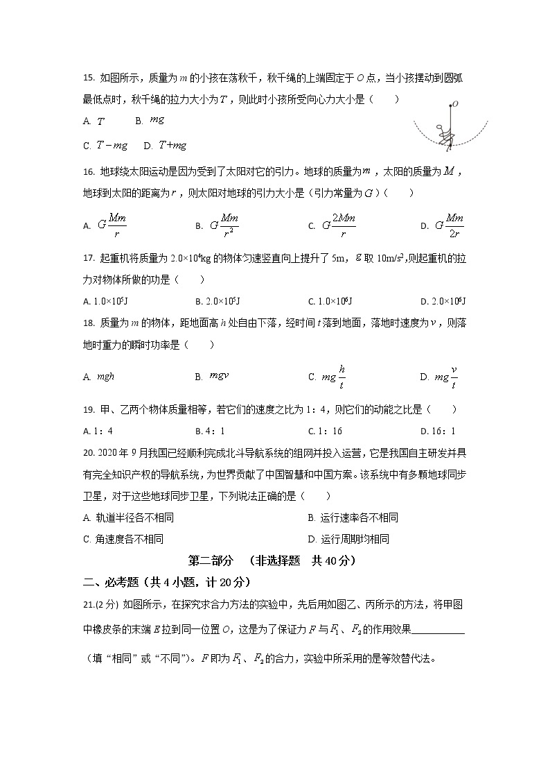 2021-2022学年陕西省渭南市尚德中学高二下学期第一次教学质量检测物理试题（Word版）03