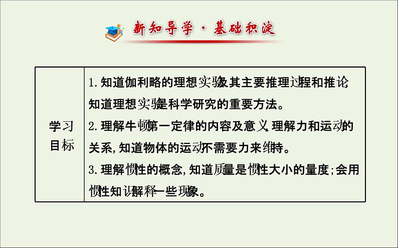 新人教版高中物理必修1第四章牛顿运动定律第1节牛顿第一定律课件02