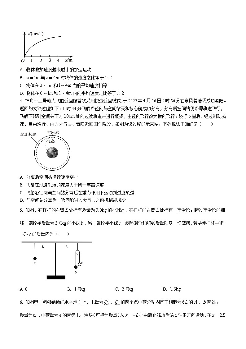 2022届山东省青岛市高三二模物理试题第2页