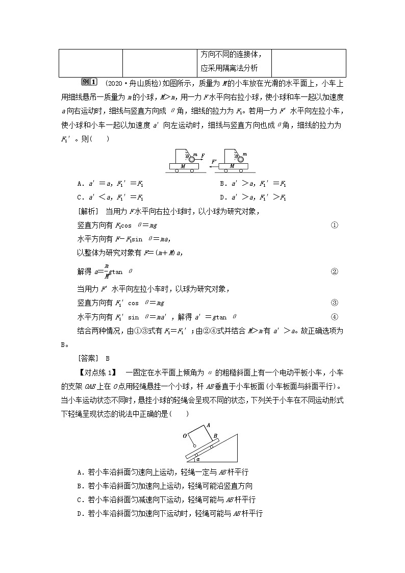 浙江专用高考物理一轮复习第三章牛顿运动定律素养提升课三牛顿运动定律的综合应用学案第2页