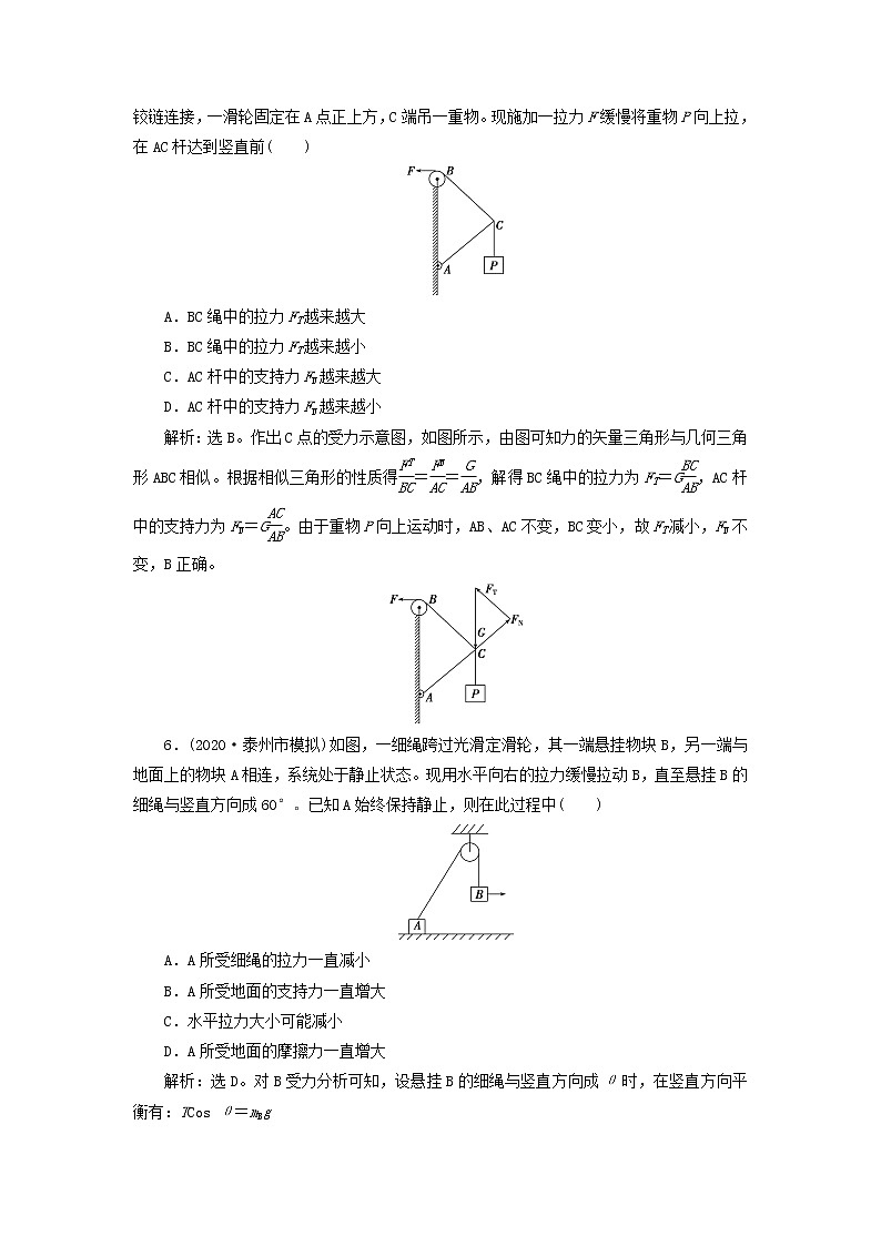 江苏专用高考物理一轮复习第二章相互作用章末过关检测课件+章末过关检测03