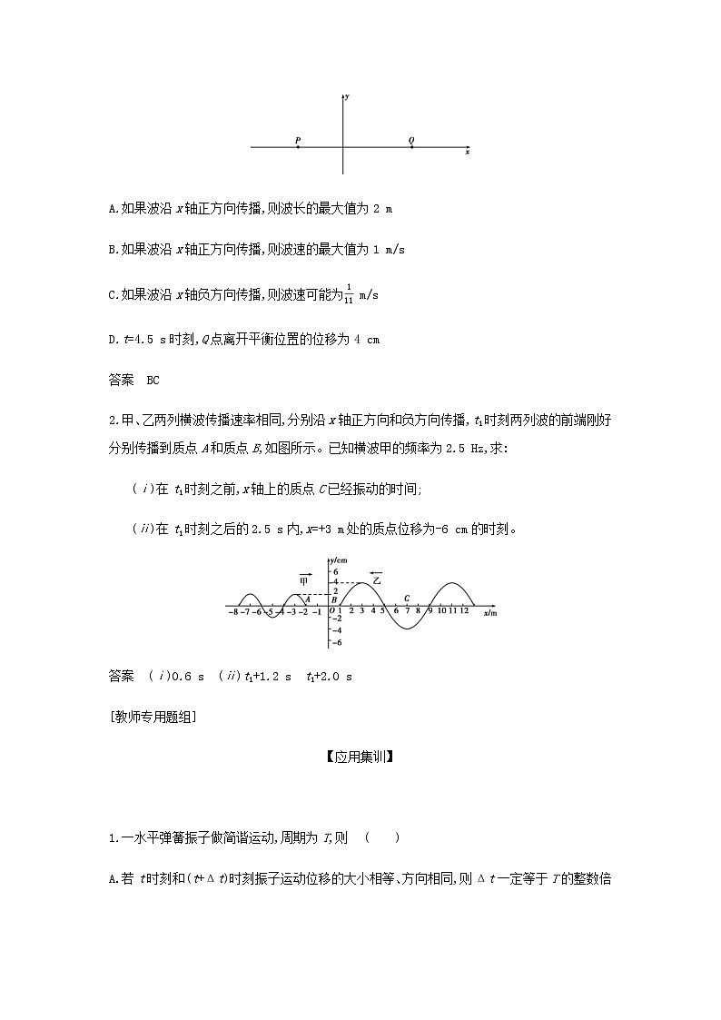 山东专用高考物理一轮复习专题八机械振动与机械波_应用集训含解析第2页