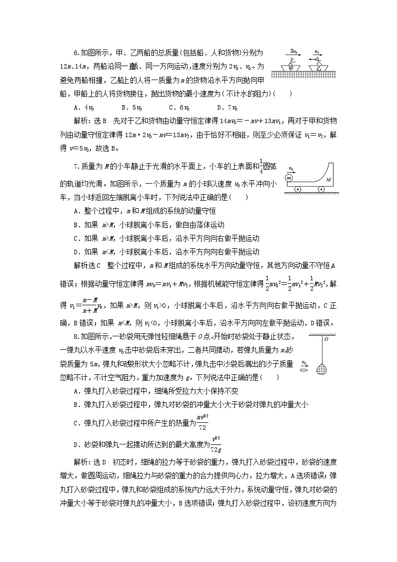 江蘇專用新人教版高中物理選擇性必修第一冊(cè)第一章動(dòng)量守恒定律章末檢測(cè)含解析第3頁