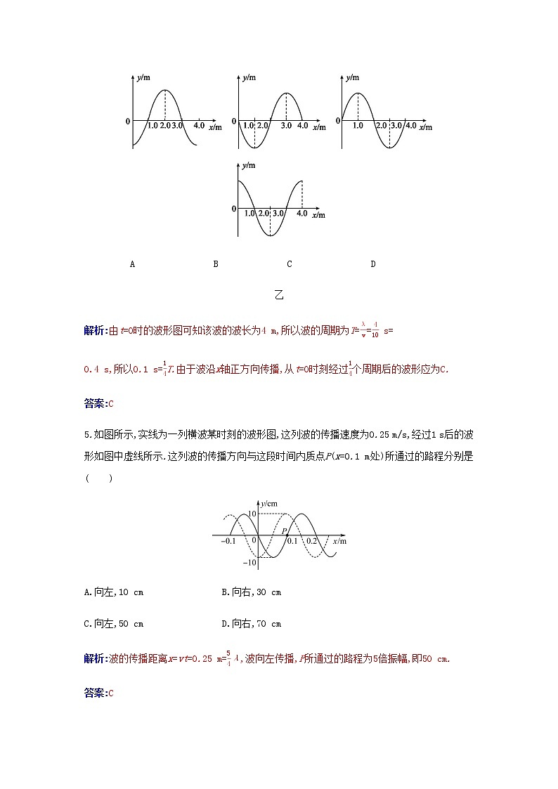 新人教版高中物理選擇性必修第一冊第三章機械波質量評估A含解析第3頁