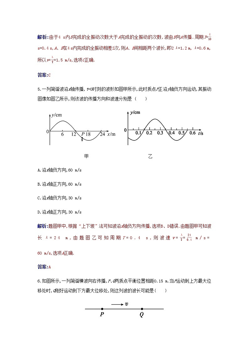 新人教版高中物理選擇性必修第一冊(cè)第三章機(jī)械波質(zhì)量評(píng)估B含解析第3頁(yè)