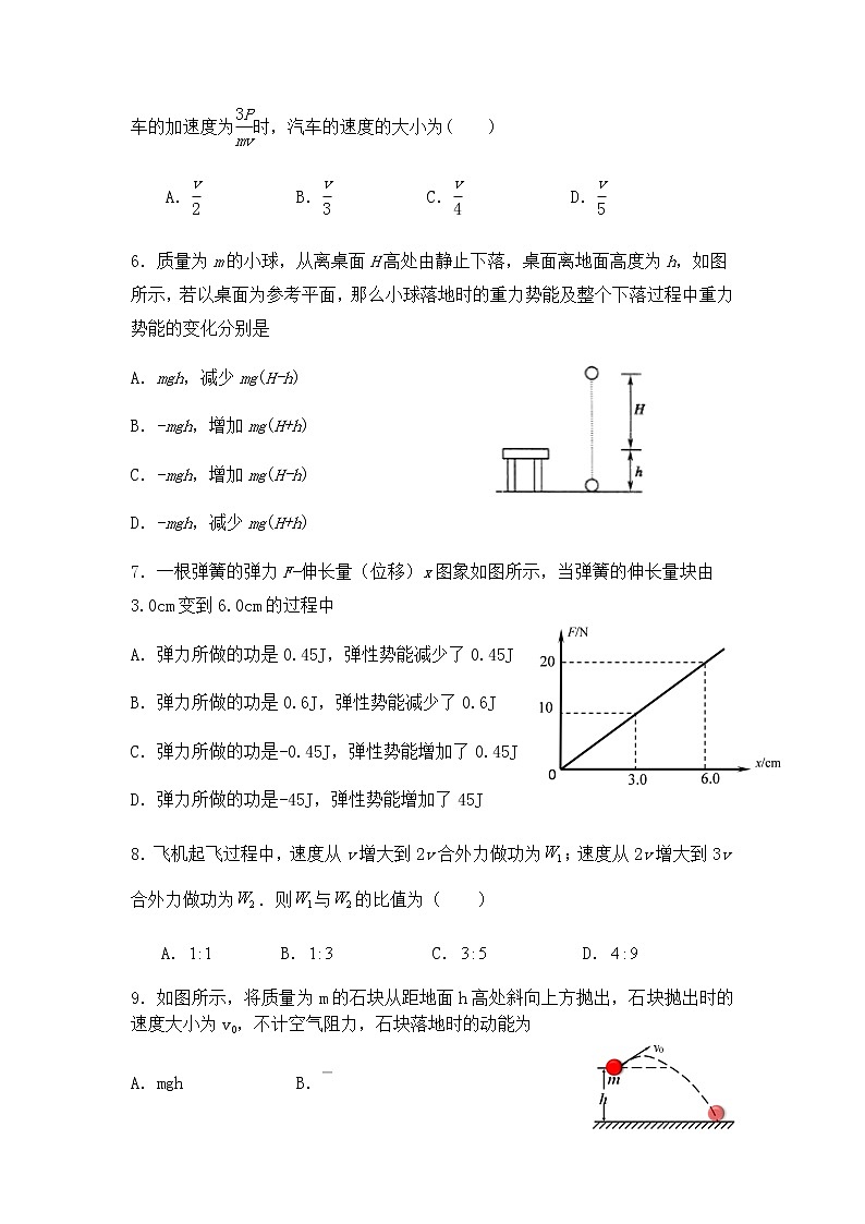 2021通辽科左中旗实验高中高一下学期6月月考物理试题含答案02