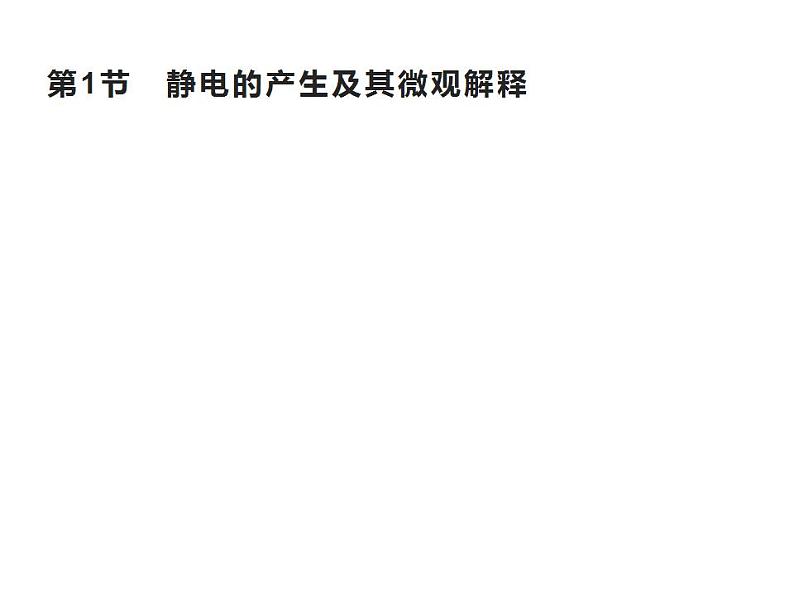 2022-2023年鲁科版(2019)新教材高中物理必修3 第1章静电力与电场强度1-1静电的产生及其微观解释课件第1页