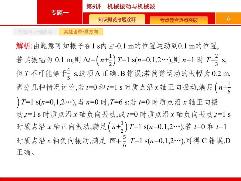 2022-2023年高考物理二轮复习 第5讲机械振动与机械波 课件06