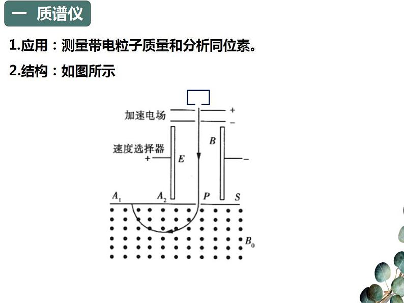 2022-2023年人教版(2019)新教材高中物理选择性必修2 第1章安培力与洛伦兹力1-4质谱仪与回旋加速器课件第2页