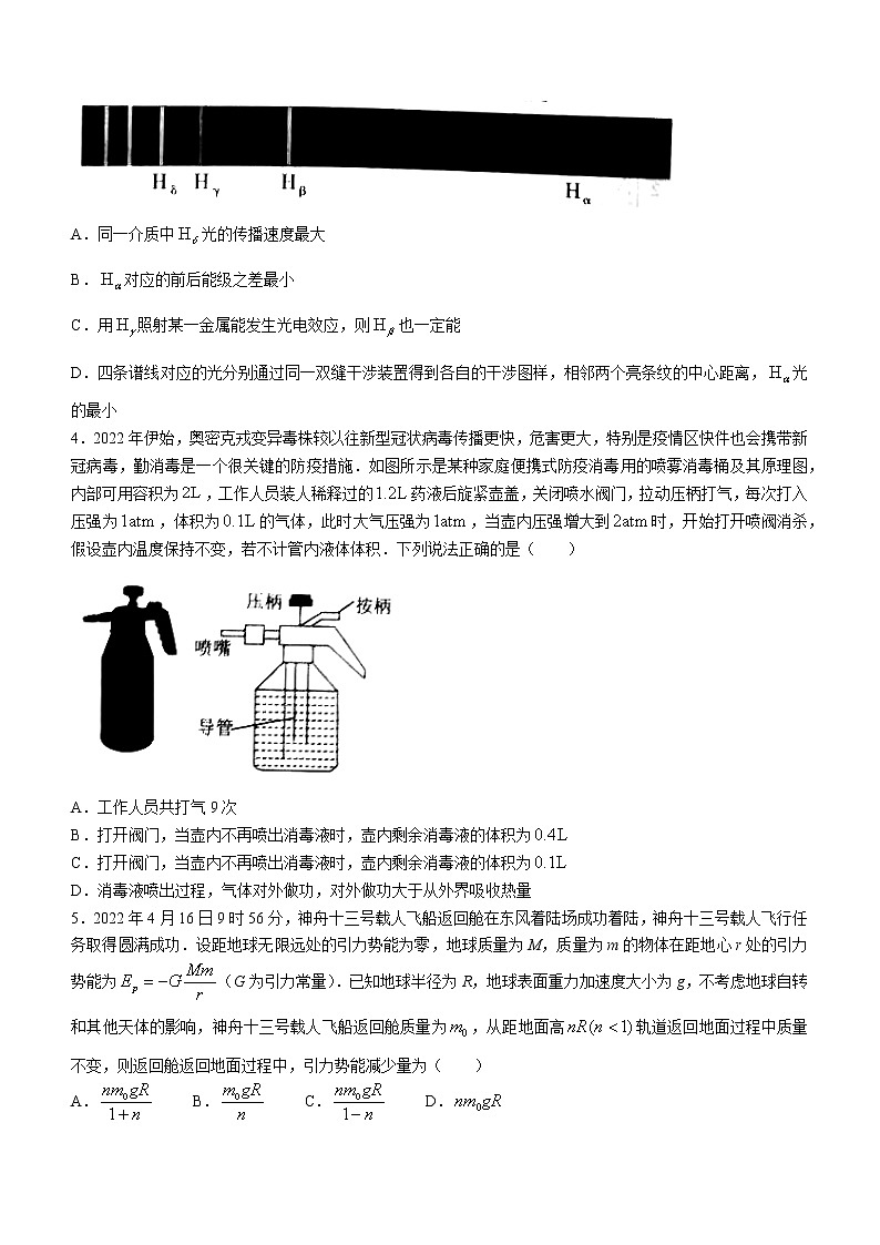山东省临沂市2022届高考三模 物理试题 word版含答案02