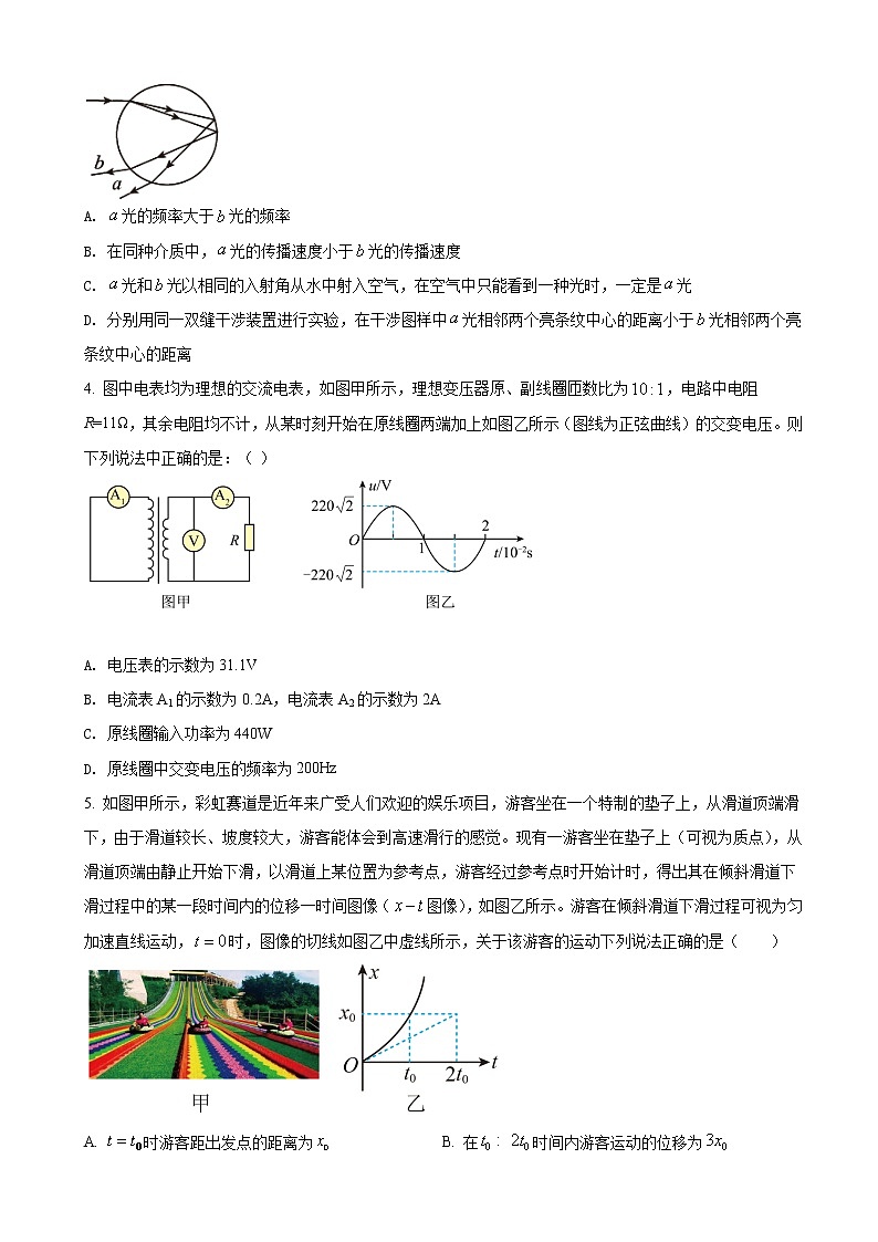 2022届山东省肥城市高三下学期高考适应性训练(高考仿真模拟)物理试题(二)(word版)第2页
