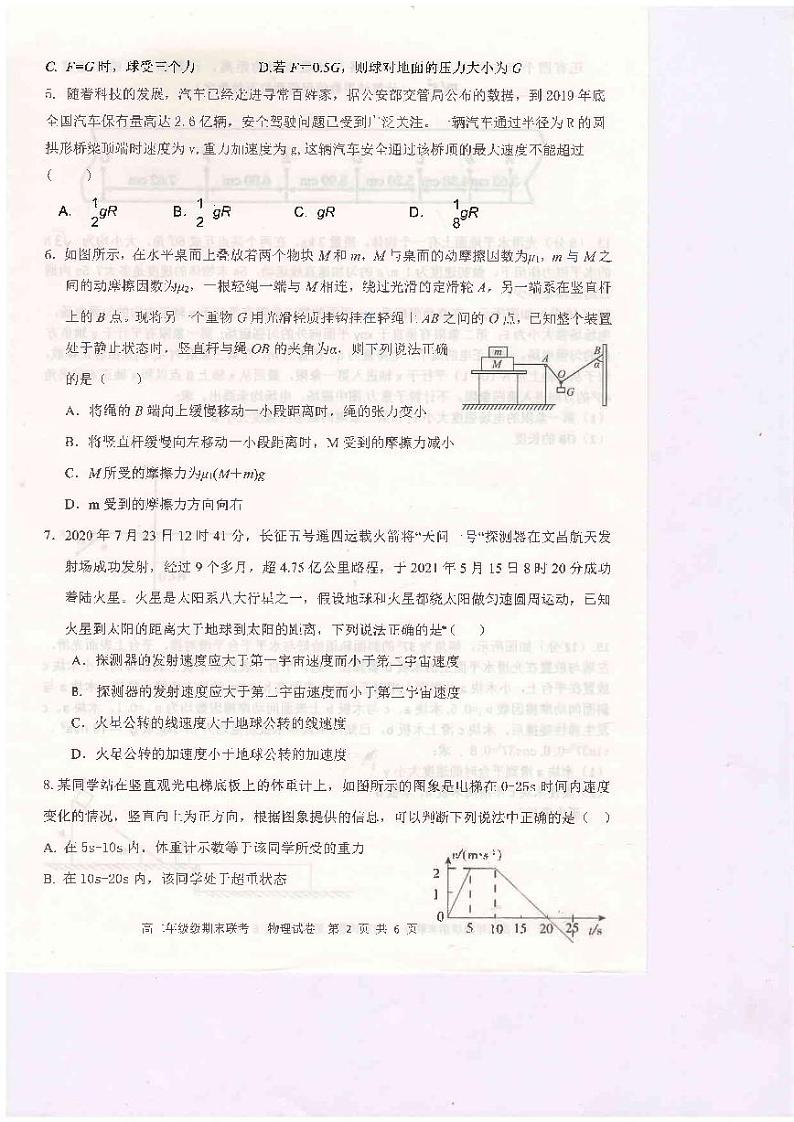 河南省开封市五县联考2020-2021学年高二下学期期末考试物理试题(扫描版)第2页