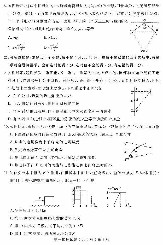 2021聊城高一下学期期末考试物理试题PDF版含答案第3页