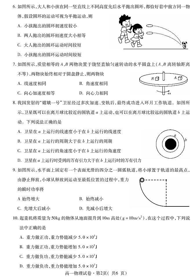 高一物理第2页