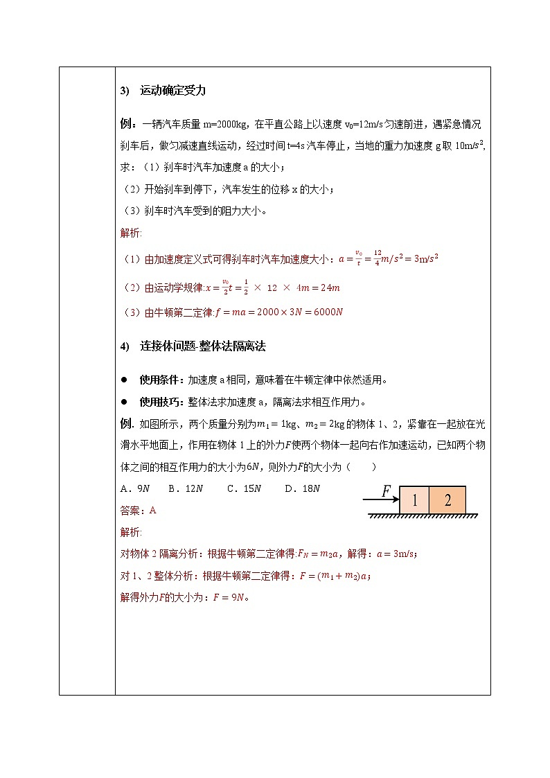 4.5《牛頓第二定律的應(yīng)用》教案第2頁