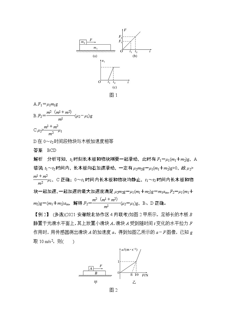 2023届高考物理(新粤教版)一轮总复习讲义专题强化三 牛顿运动定律的综合应用——动力学图像、连接体及临界极值问题第2页