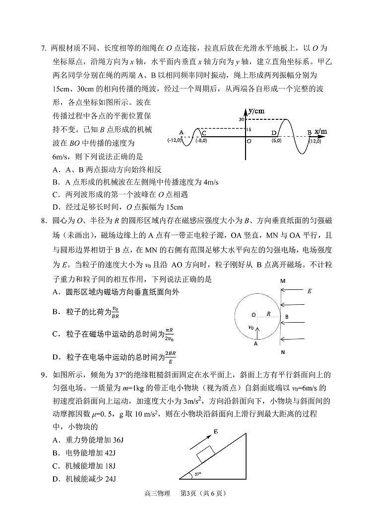 2022届辽宁省沈阳市高三教学质量监测(三模)物理试题第3页