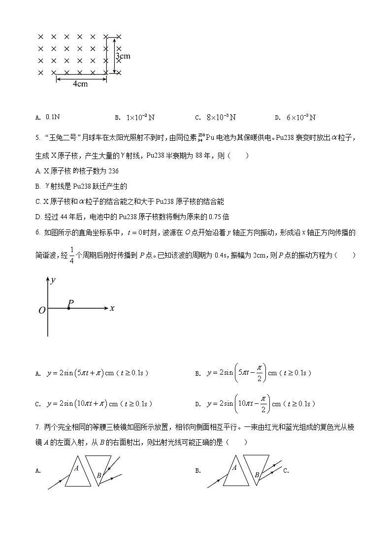 2022届江苏省如皋市高三下学期适应性考试(三)物理 (word版)第2页