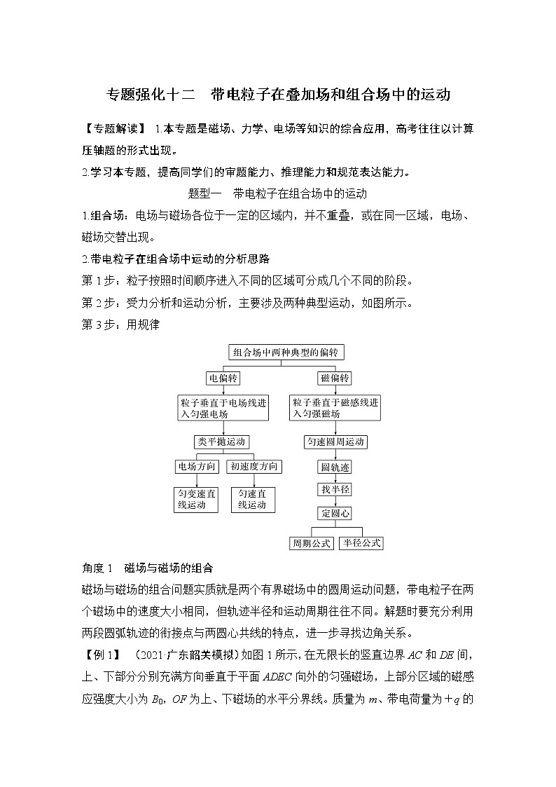 2023版(教科版)高考步步高大一轮复习讲义专题强化十二 带电粒子在叠加场和组合场中的运动第1页