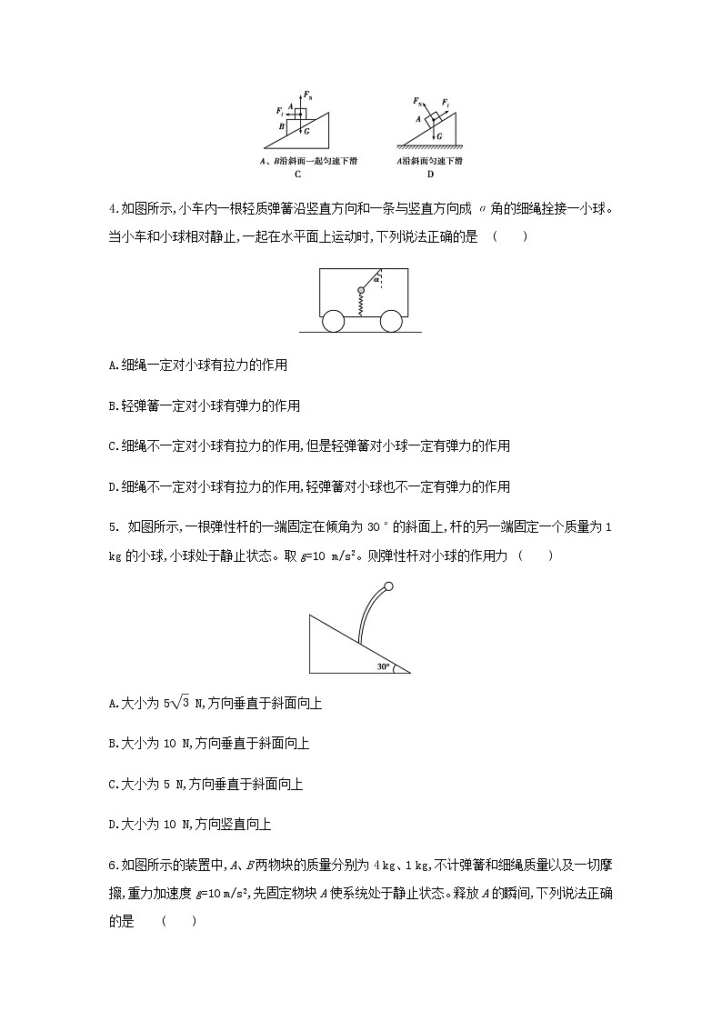 新人教版高中物理必修1第3章相互作用重力弹力摩擦力专题训练02