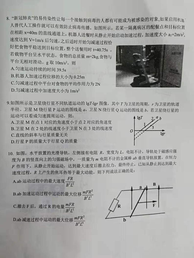 2021锦州高三下学期4月质量检测（一模）物理试题图片版含答案03