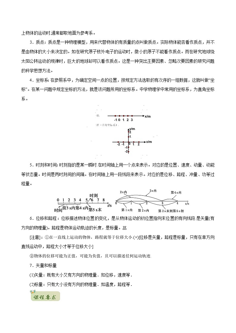 2022年初升高物理衔接讲义 02 运动的基本概念(学生版) 第2页