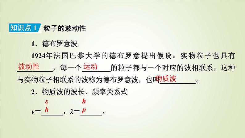 新人教版高中物理选择性必修第三册第四章原子结构和波粒二象性5粒子的波动性和量子力学的建立课件08