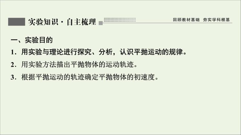 人教版高考物理一轮复习第4章曲线运动万有引力与航天实验5探究平抛运动的特点课件02