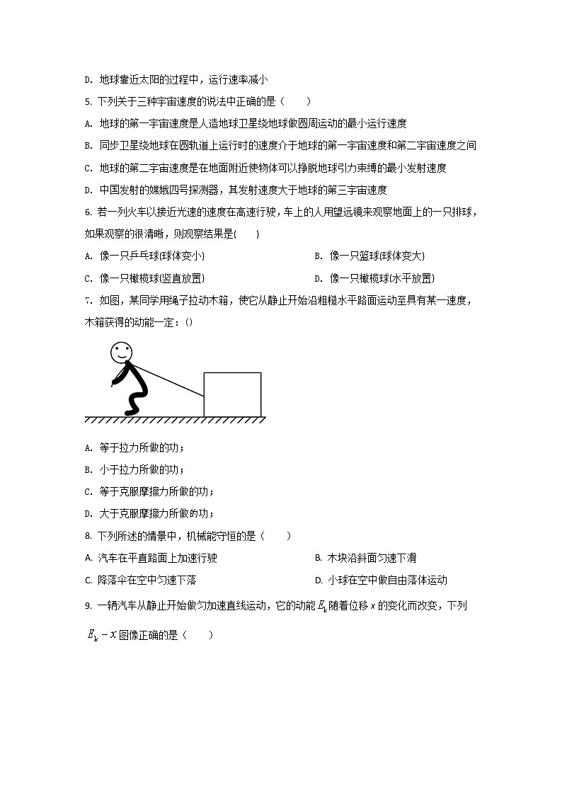 2021-2022学年江苏省盐城市伍佑中学高一下学期学情调研(一)物理试卷第2页