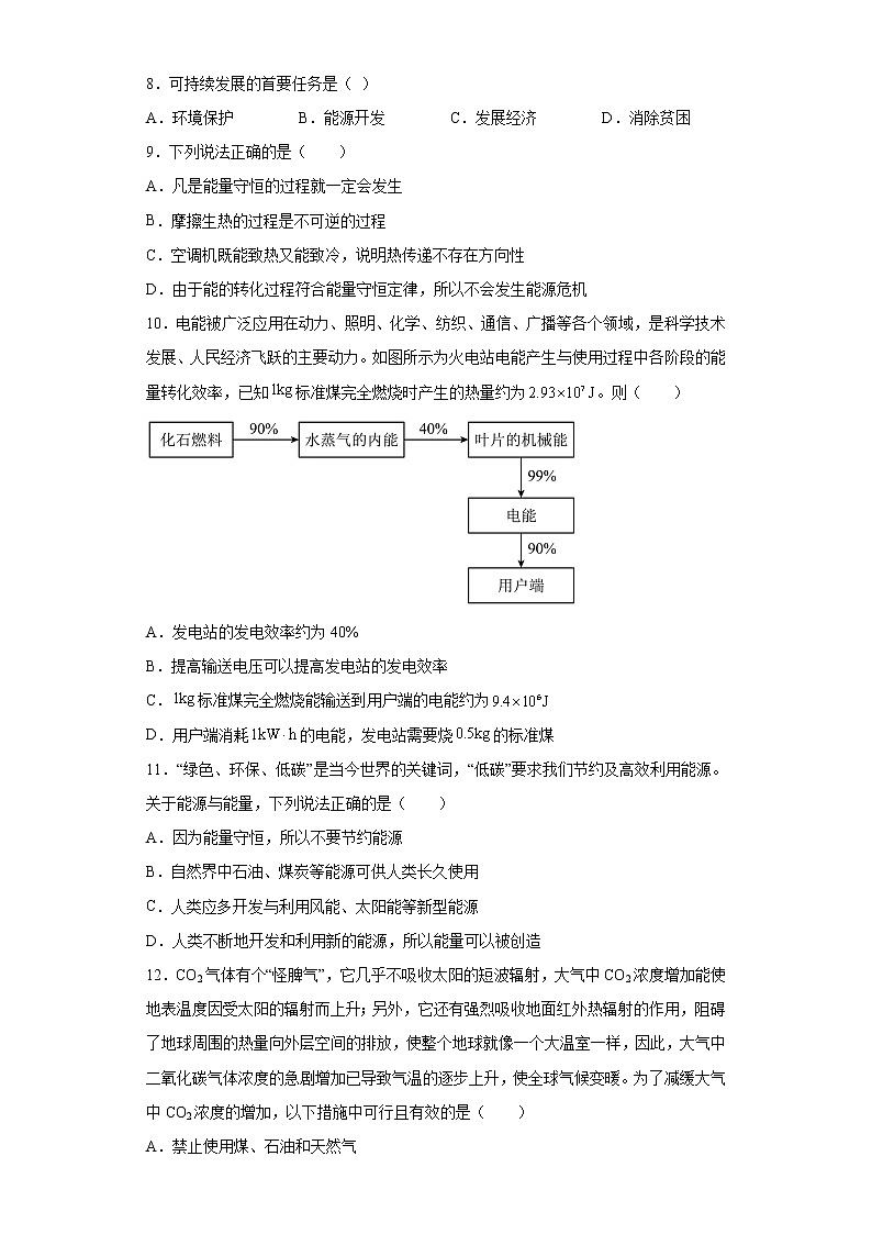 鲁科版高中物理选修33.4熵—系统无序程度的度量练习02