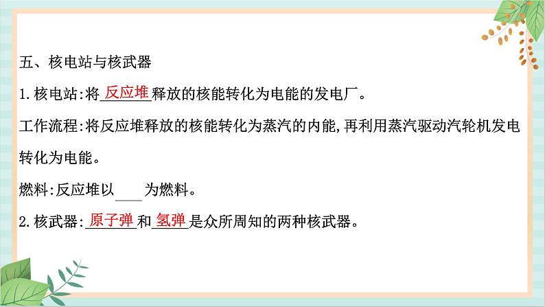 鲁科版高中物理选修35.4-5.5 核裂变和核聚变 核能的利用与环境保护课件第7页