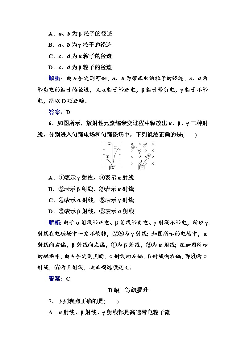 粤科版高中物理选修3第二节 放射性元素的衰变练习03